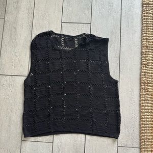 Black crocheted sweater. Perfection. Fits size M. Non branded.